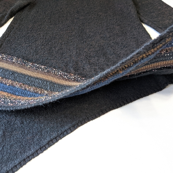 Soft Surroundings Wool Blend Criss Cross Hemline Sweater Top Medium - Picture 8 of 9